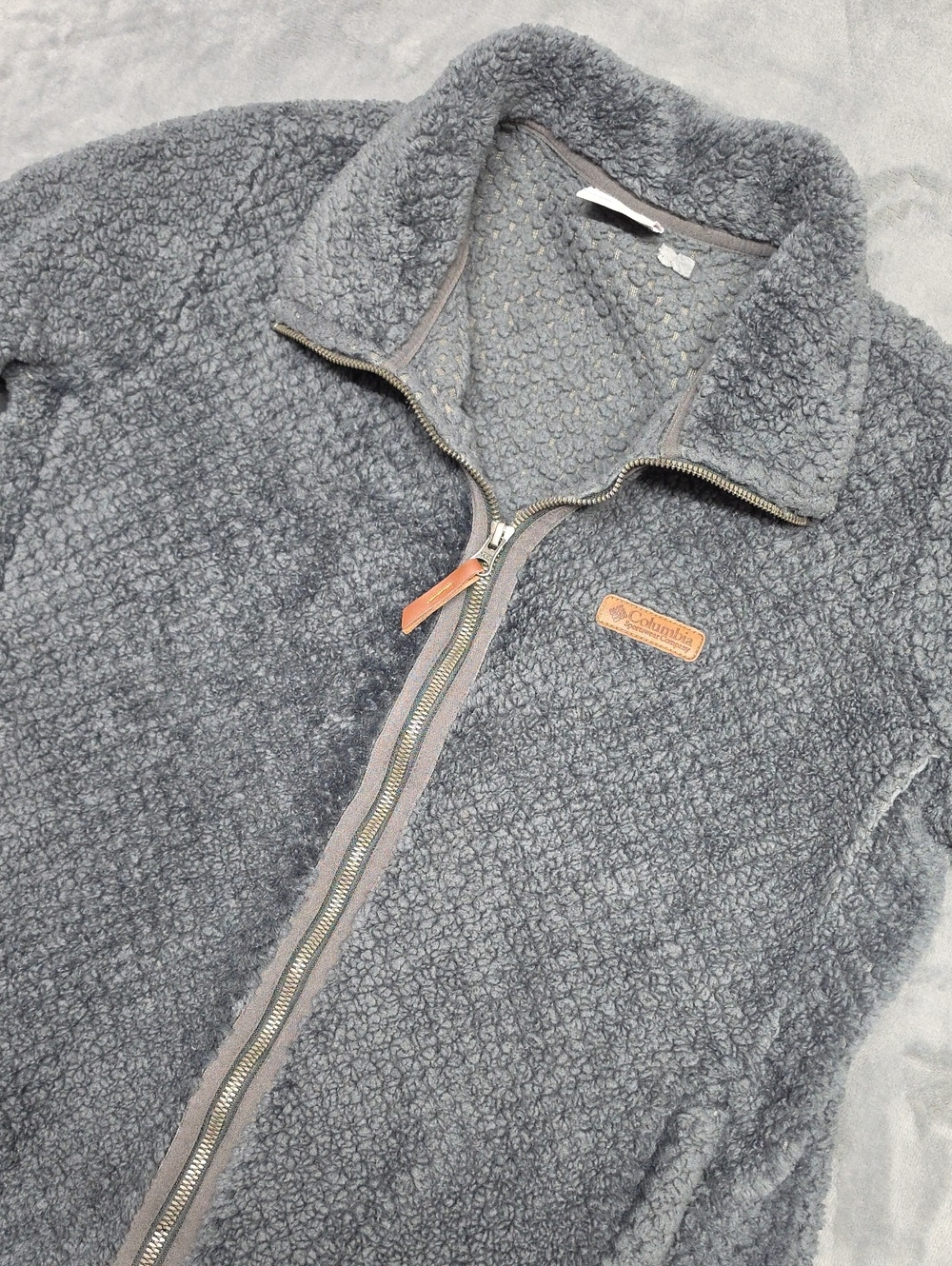 Columbia Gray Sherpa Zip Utility Jacket
